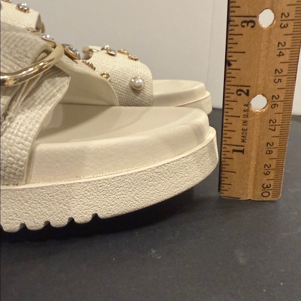 Aldo Beige Embellished Slide Studded Sandals- NWT-FINAL PRICE! size 9 - Picture 7 of 14